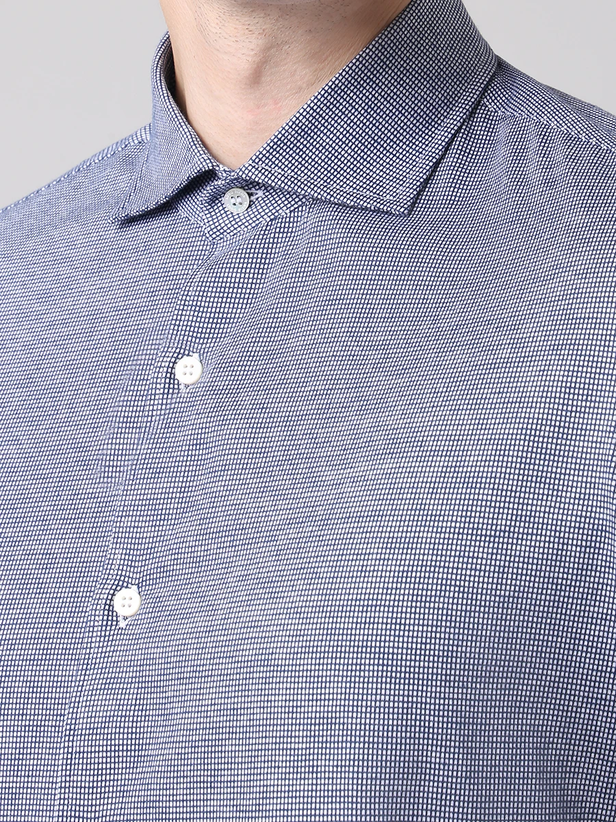 Рубашка Slim Fit хлопковая LORO PIANA FAL0387 F0P1, размер 48, цвет клетка - фото 5