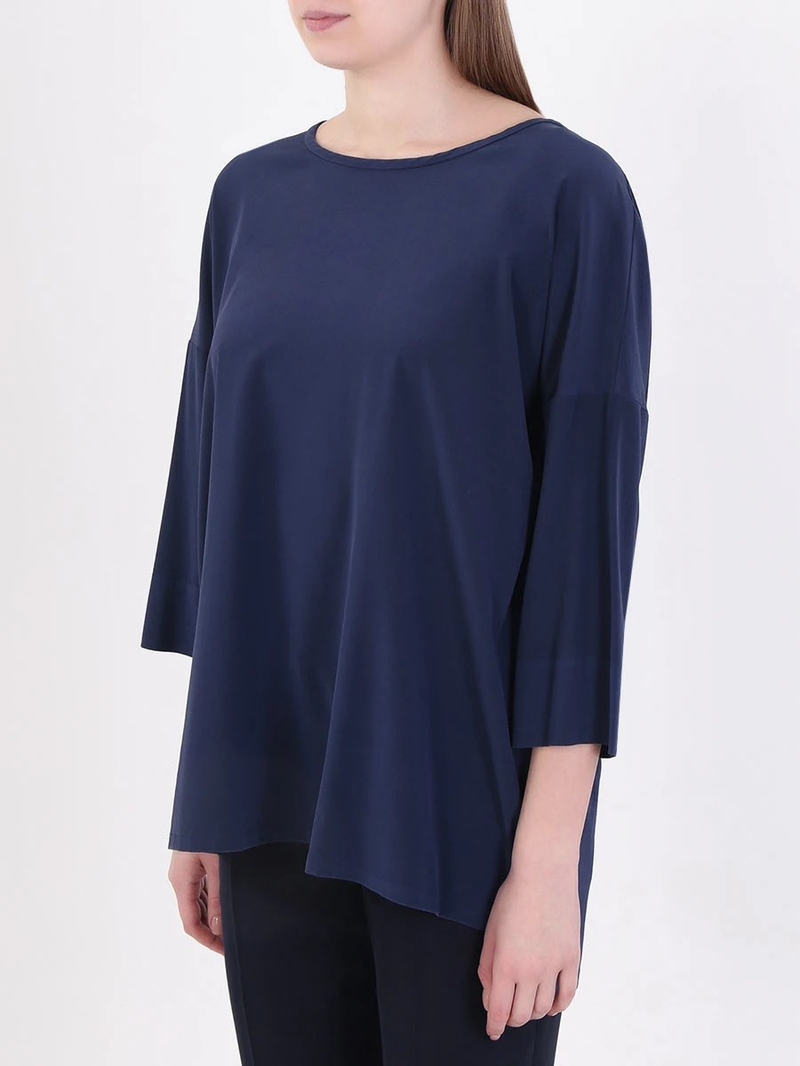 Блуза шелковая EREDA 19WEDTS020, размер 50, цвет синий - фото 4