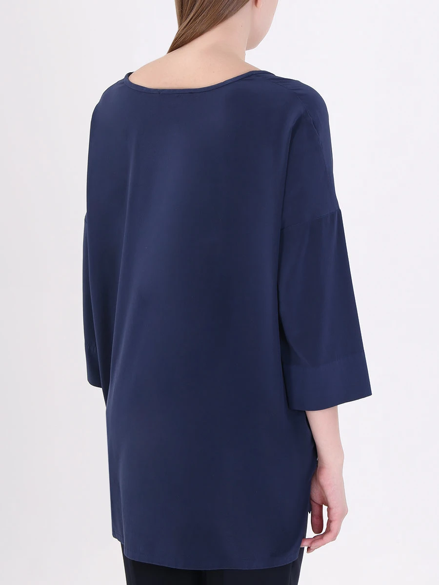 Блуза шелковая EREDA 19WEDTS020, размер 50, цвет синий - фото 3