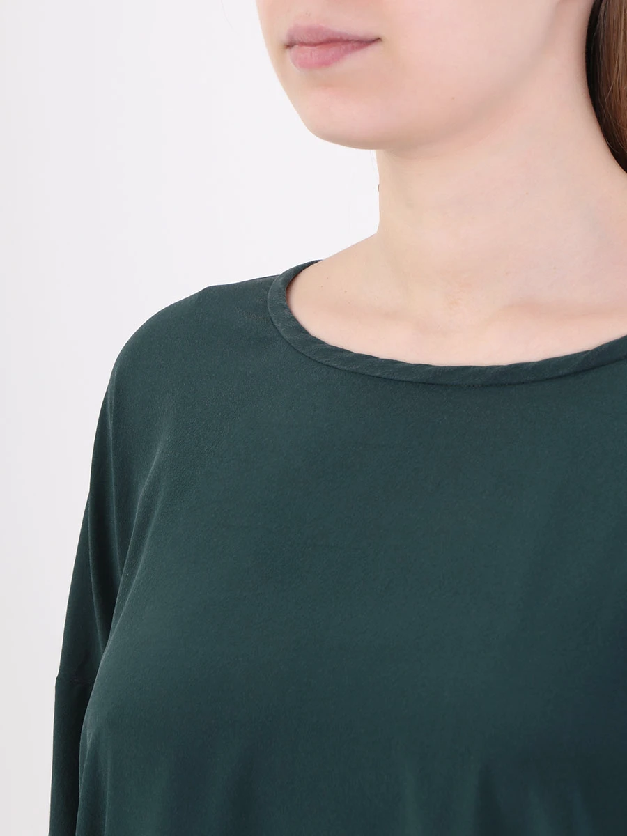 Блуза шелковая EREDA 19WEDTS020, размер 48, цвет зеленый - фото 5