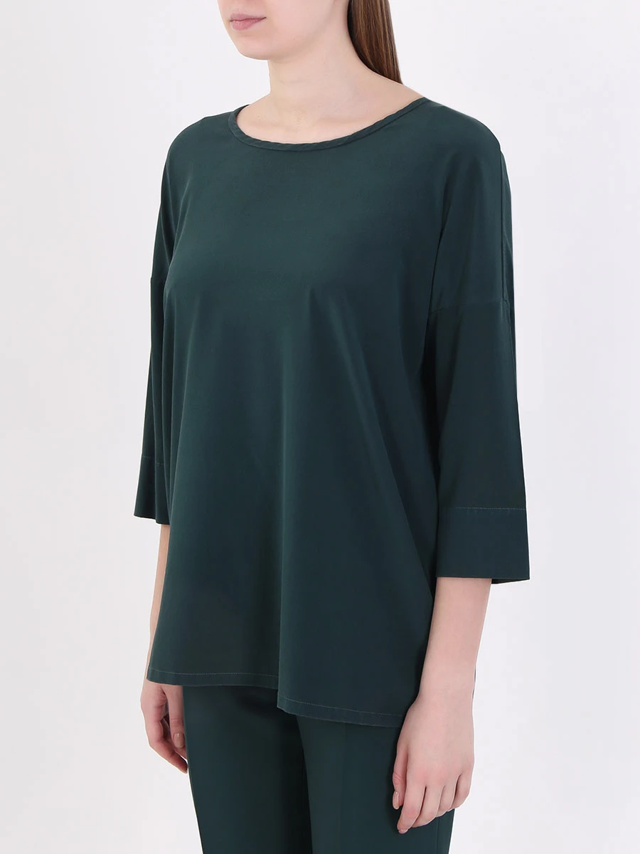 Блуза шелковая EREDA 19WEDTS020, размер 48, цвет зеленый - фото 4