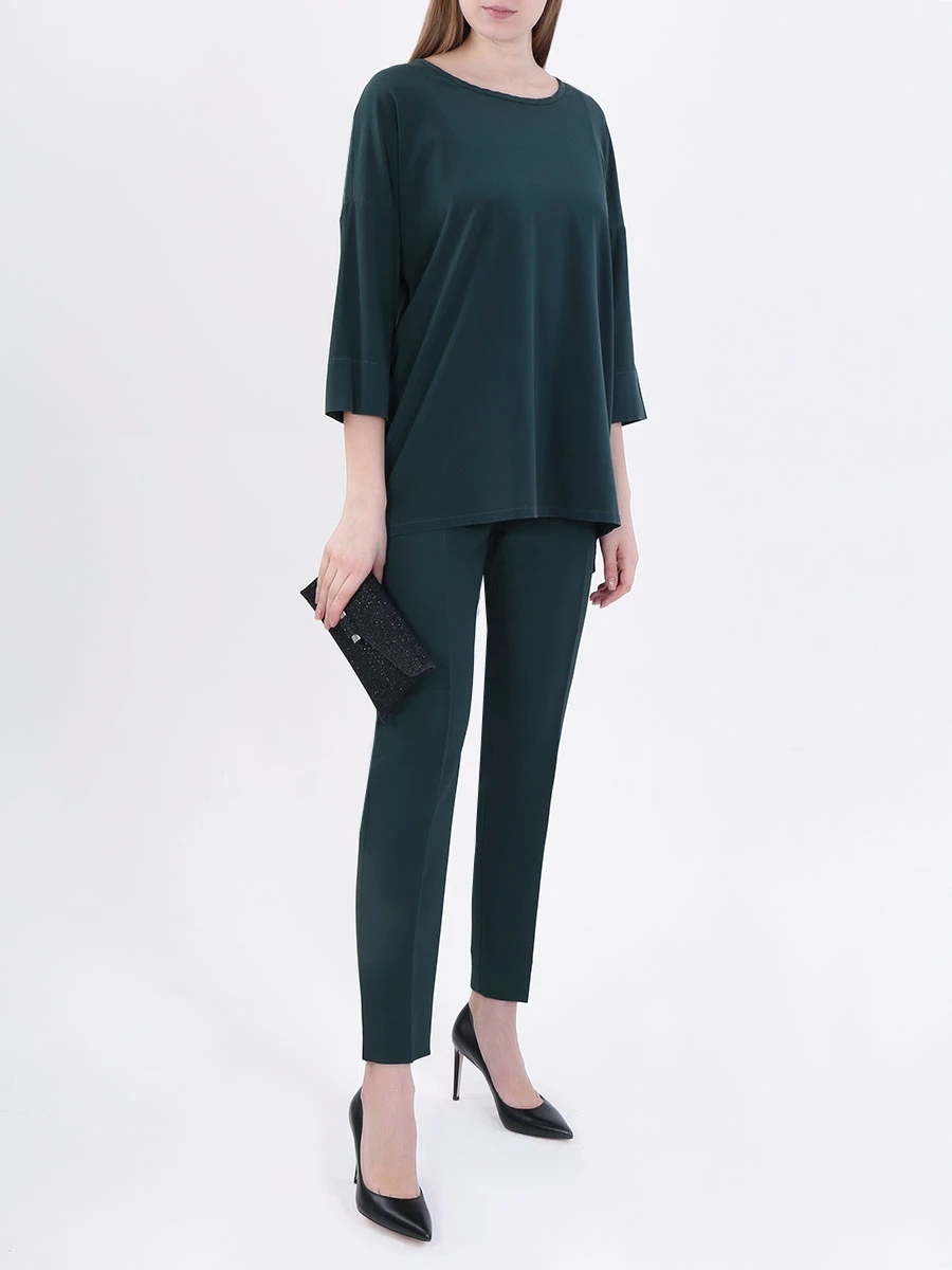 Блуза шелковая EREDA 19WEDTS020, размер 48, цвет зеленый - фото 2