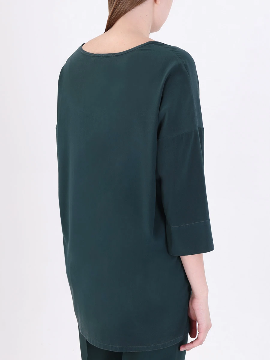 Блуза шелковая EREDA 19WEDTS020, размер 48, цвет зеленый - фото 3