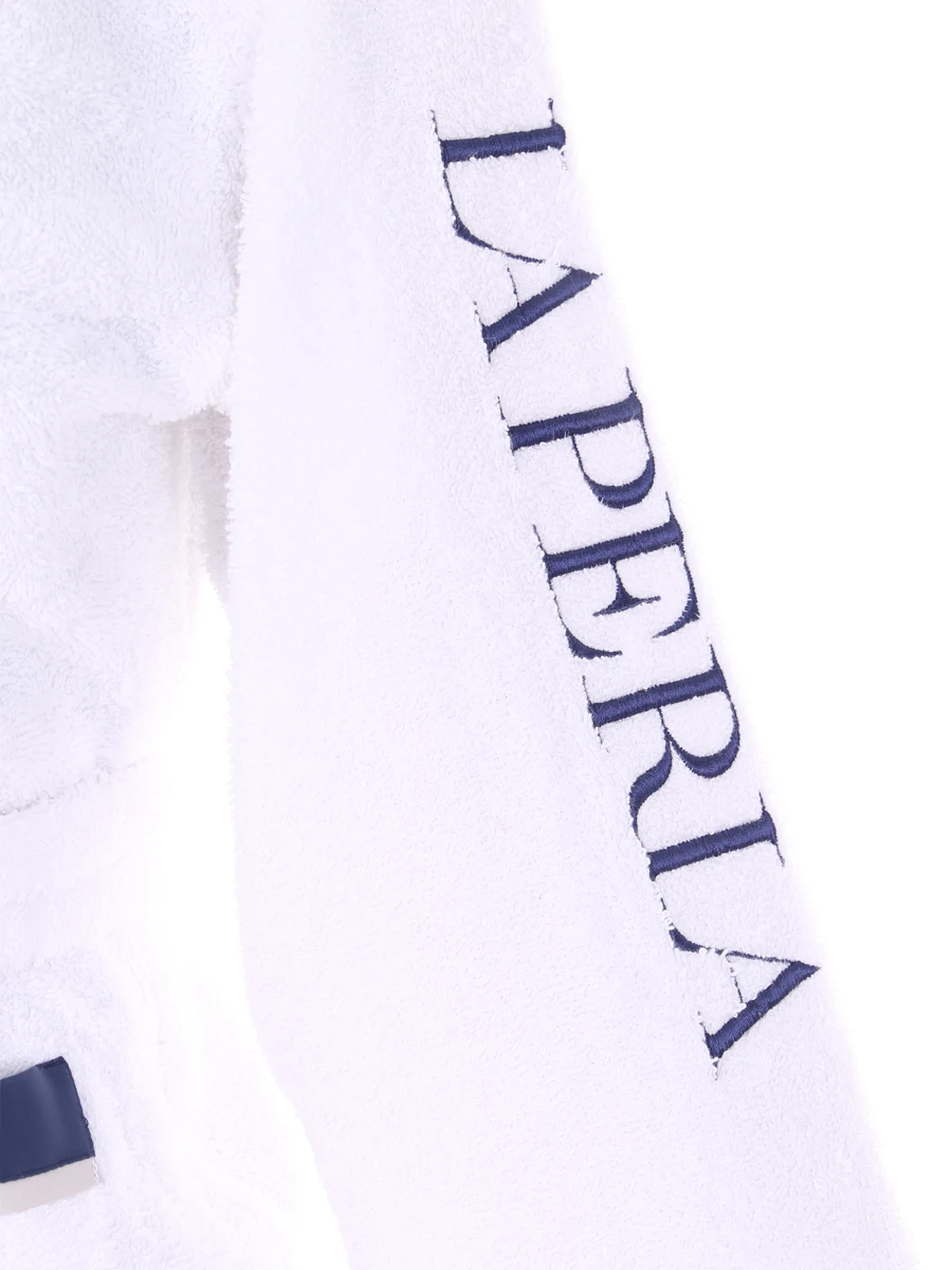 Халат хлопковый с капюшоном LA PERLA 54380, размер 4 года, цвет белый - фото 3