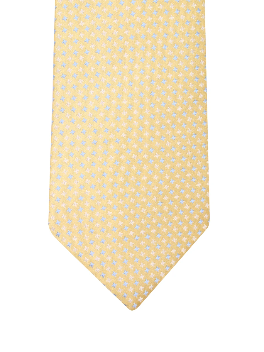 Шелковый галстук с узором ISAIA CRV007/12 Желтый, размер Один размер CRV007/12 Желтый - фото 3