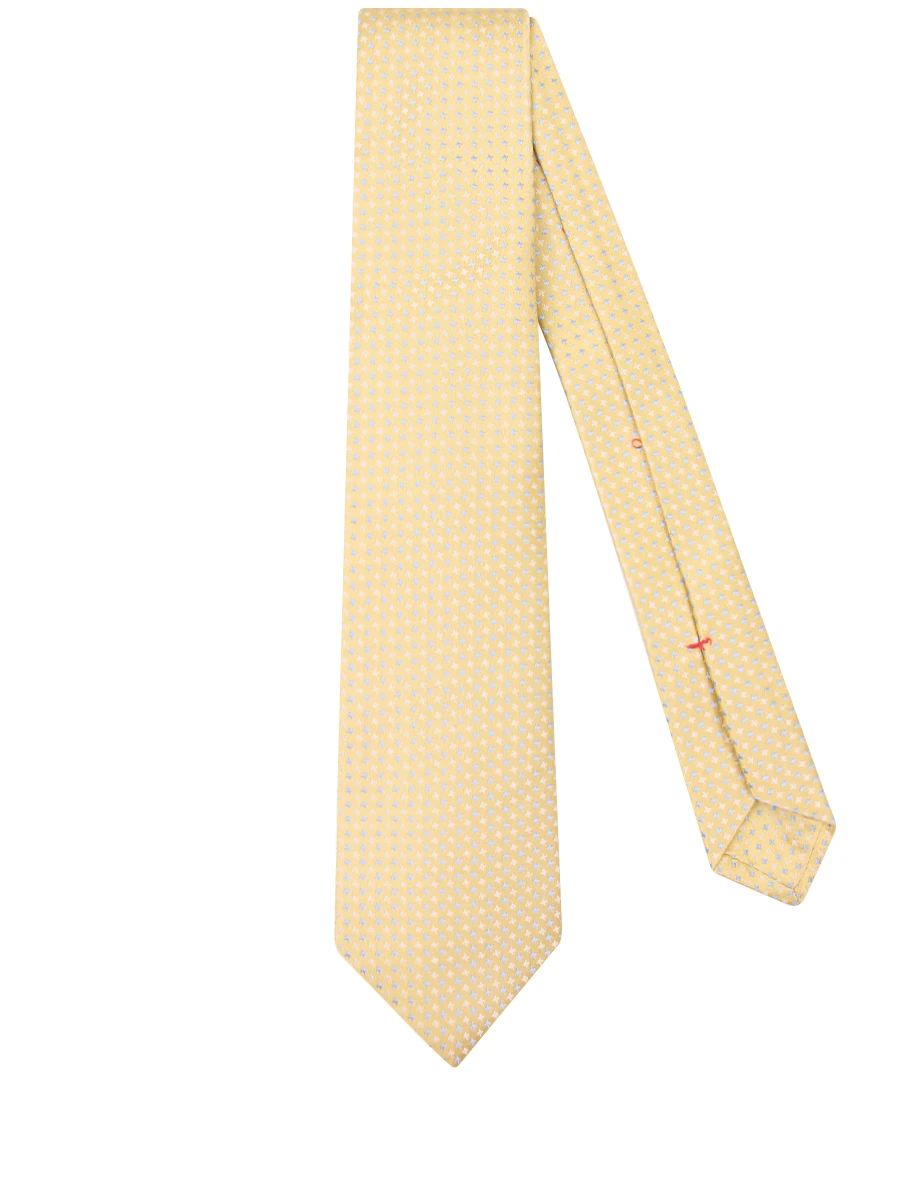 Шелковый галстук с узором ISAIA CRV007/12 Желтый, размер Один размер CRV007/12 Желтый - фото 2