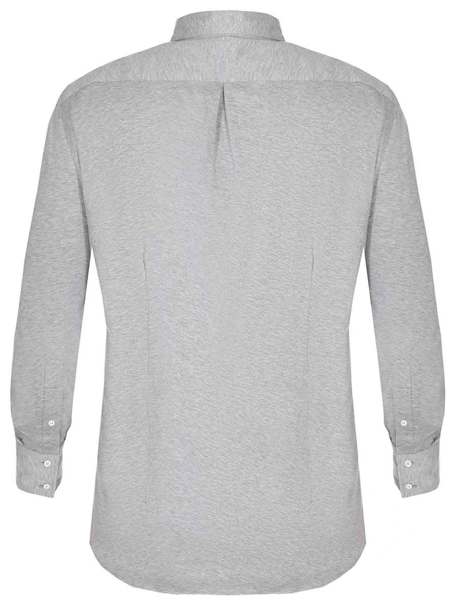 Рубашка Slim Fit хлопковая BRUNELLO CUCINELLI MOT656686 Серый, размер 50 - фото 2