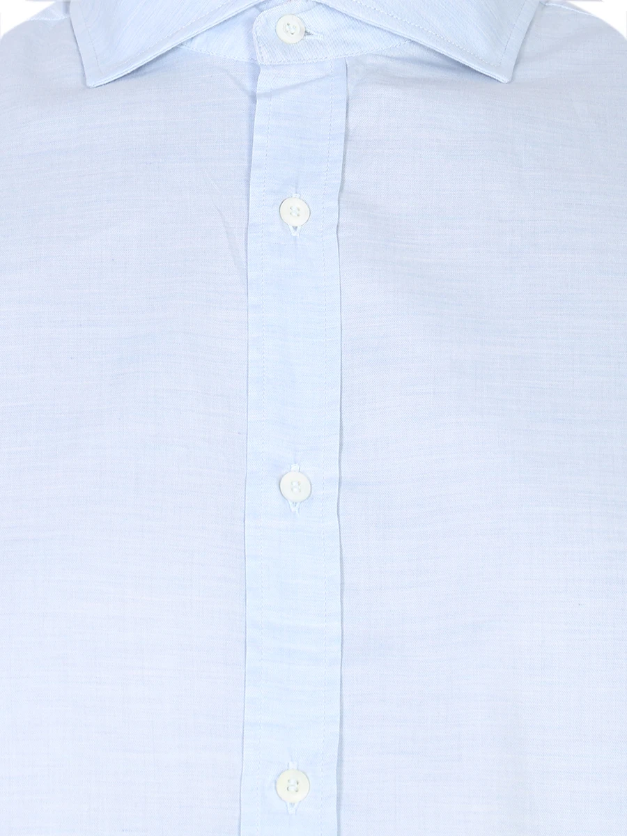 Рубашка Basic Fit хлопковая BRUNELLO CUCINELLI MG6700028/ голубой, размер 56 MG6700028/ голубой - фото 3