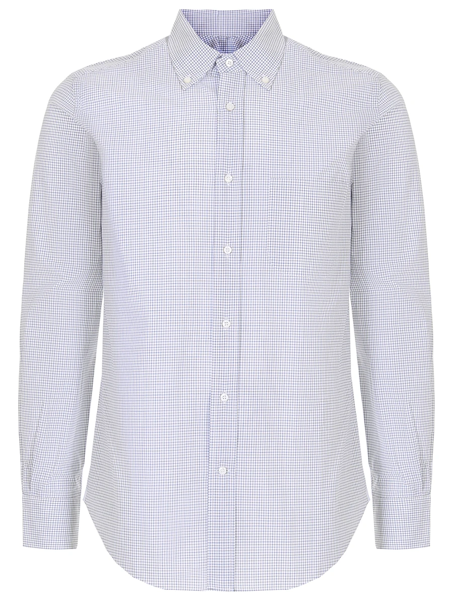 

Рубашка хлопковая slim fit, Белый, FAG3502 Белый Синий Клетка