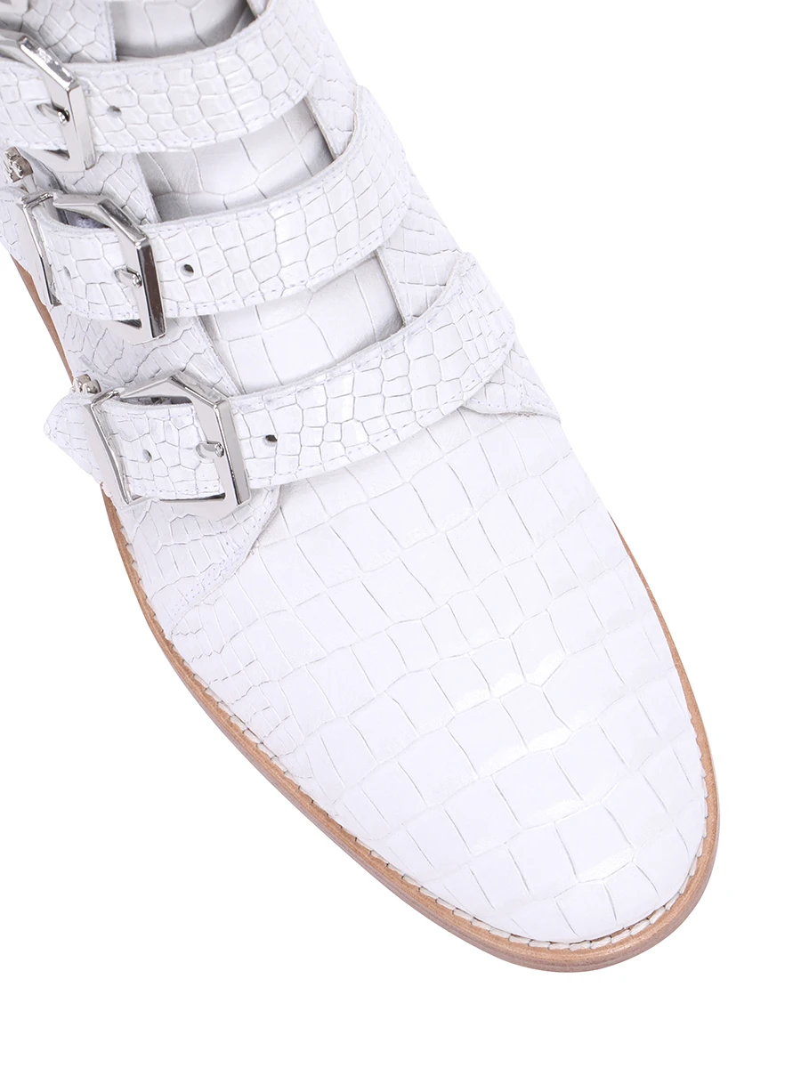 

Кожаные ботинки с пряжками, Белый, 191W15844D2