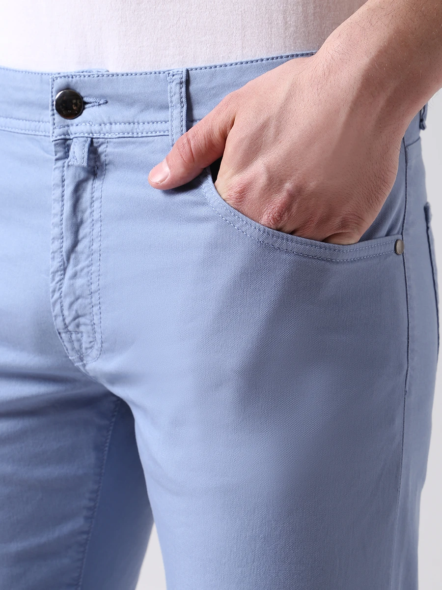Джинсы Slim Fit хлопковые CESARE ATTOLINI tr118p01 p18tcm11 a31 Голубой  Фото 5