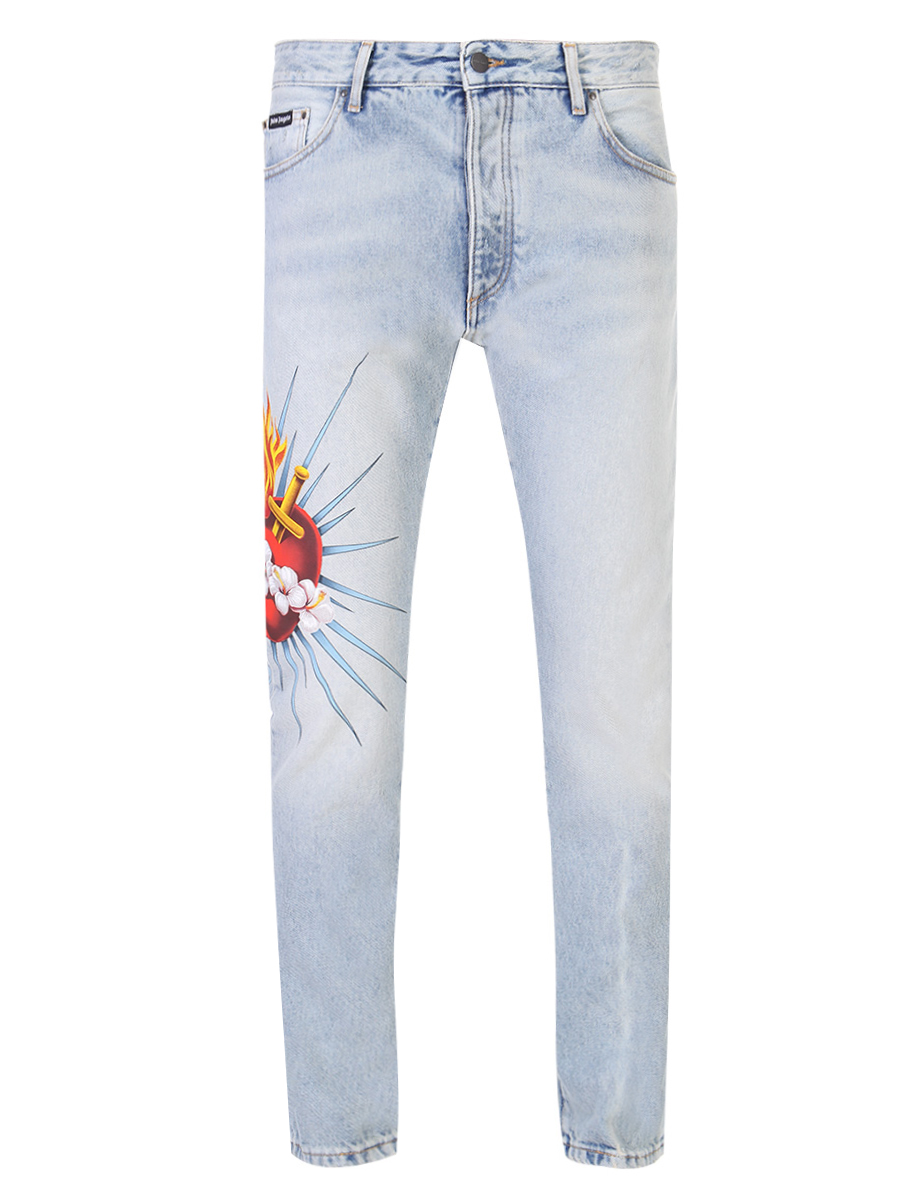 Джинсы Slim Fit с принтом PALM ANGELS