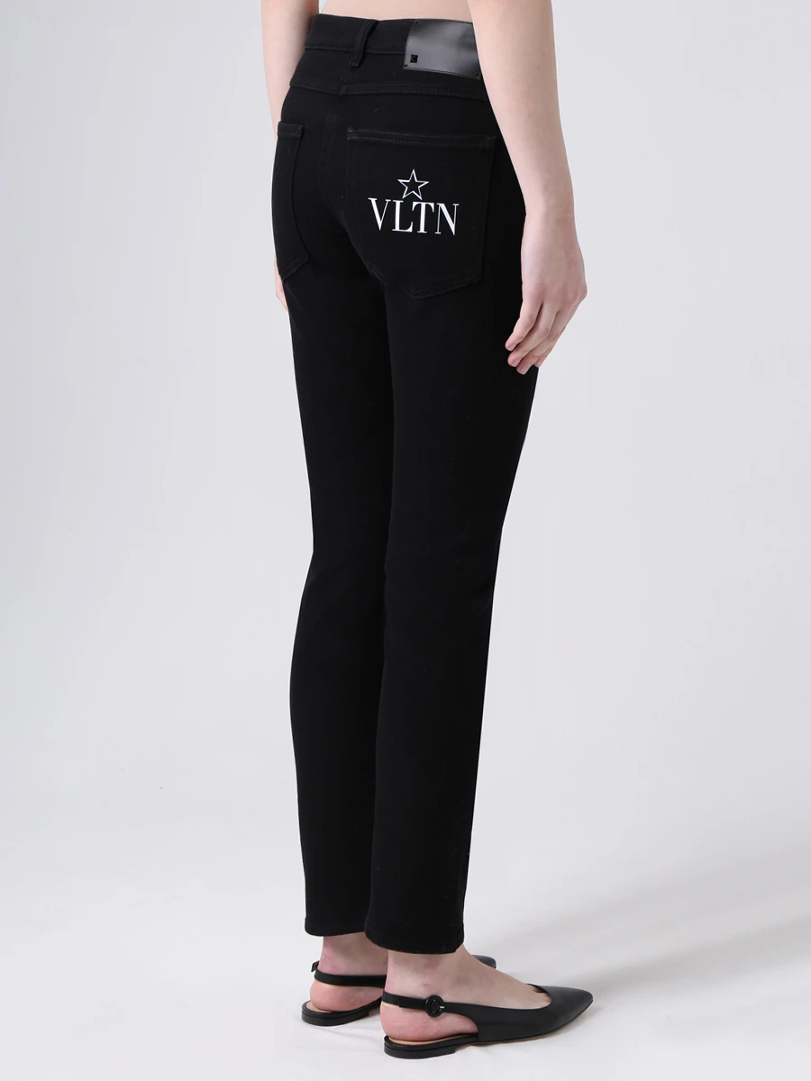 Джинсы slim fit хлопковые VALENTINO PAP ТВ3DD09Q4VW 0NI Деним  Фото 3