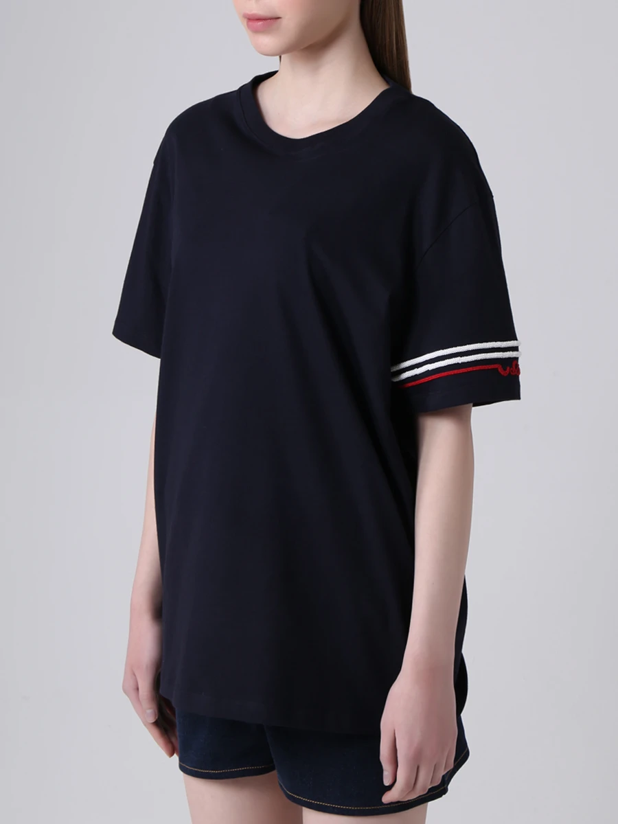 Футболка хлопковая VALENTINO PAP TВ3MG05J5BL 598 Синий  Фото 4