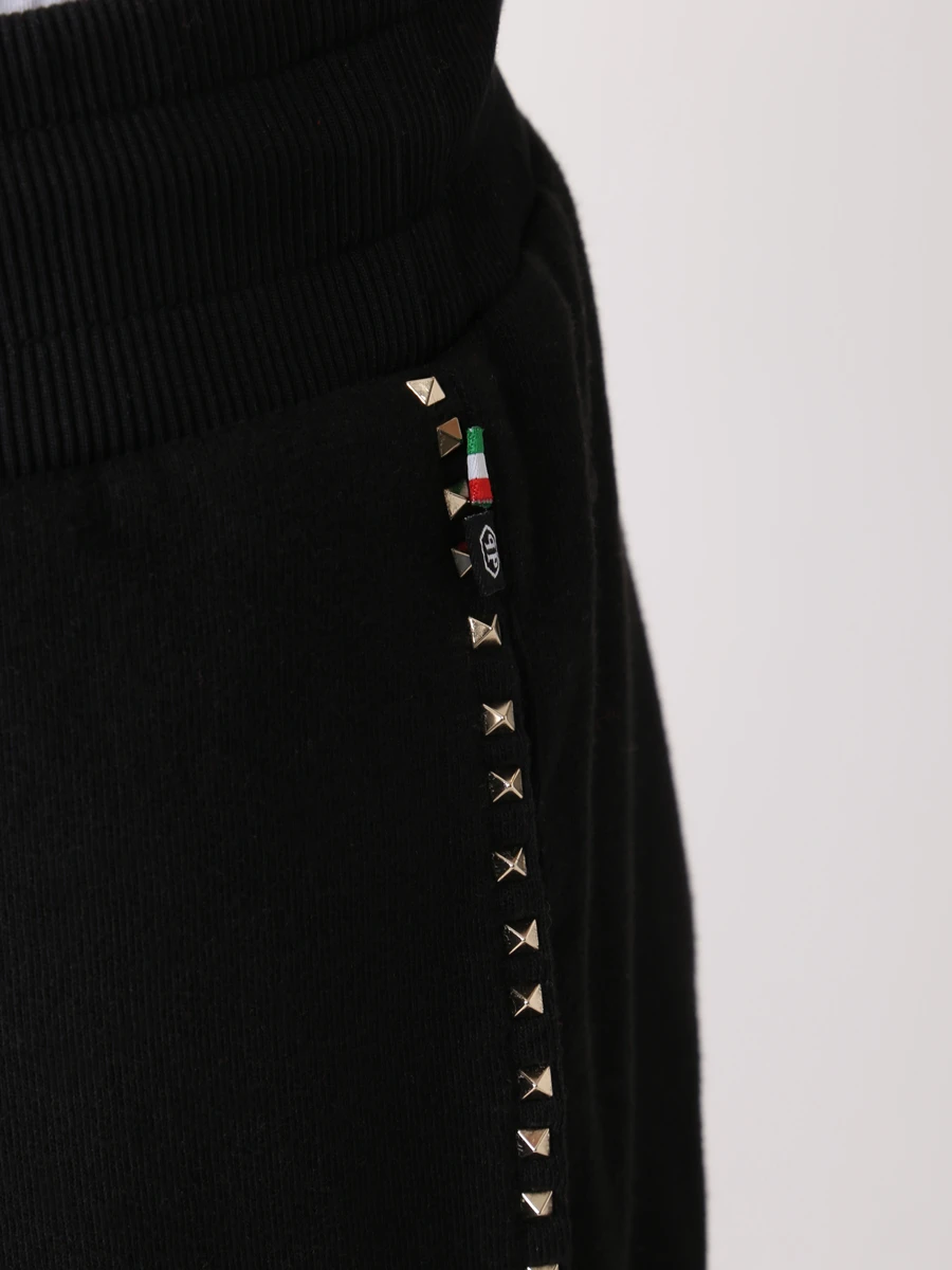 Джоггеры хлопковые PHILIPP PLEIN F18C MJT0628 Серебряный Черный Черный  Фото 5