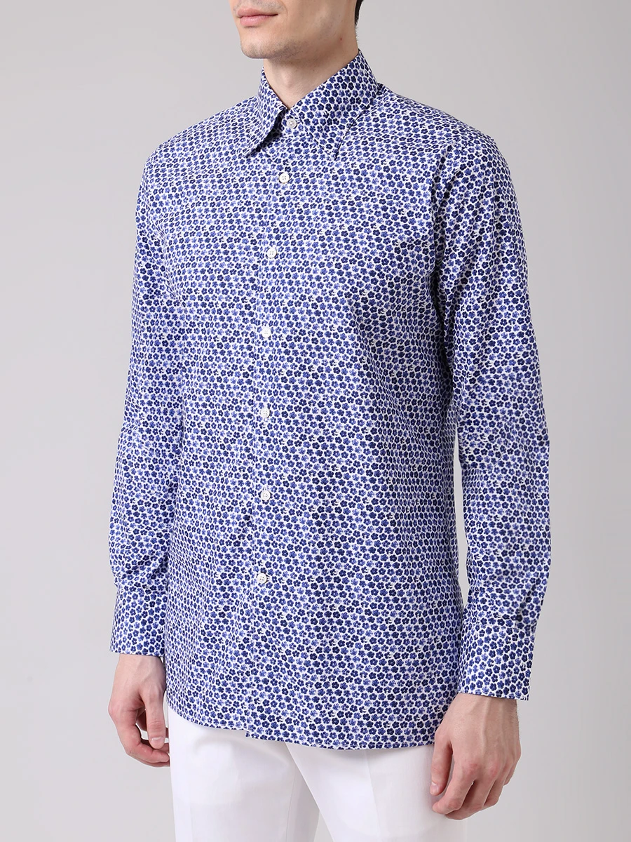 Рубашка хлопковая modern fit CANALI GL01804/302/L702 MF, размер 52, цвет голубой GL01804/302/L702 MF - фото 4
