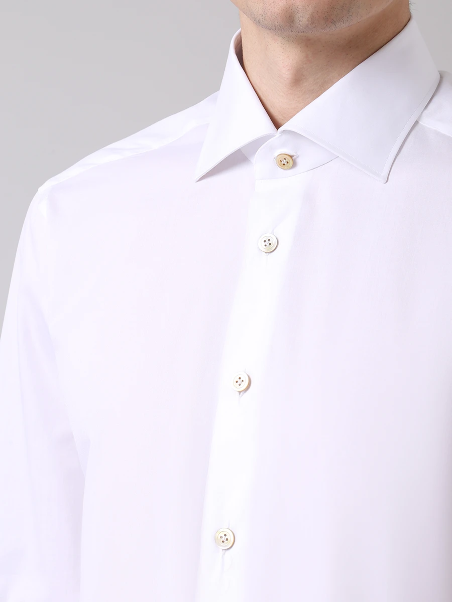 Рубашка Slim Fit хлопковая KITON UCCH0614501008, размер 50, цвет белый - фото 5