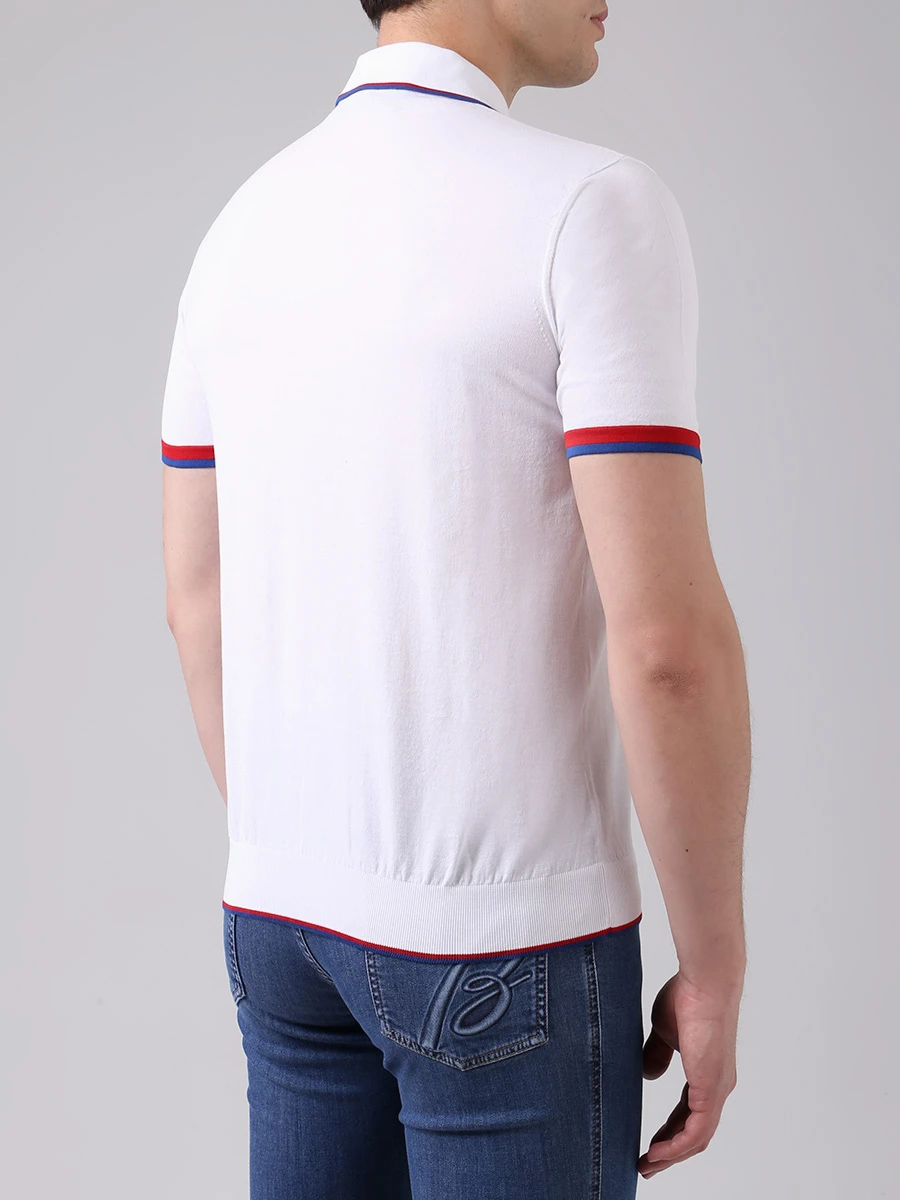 

Поло хлопковое с принтом, Белый, 901980/001886 0030