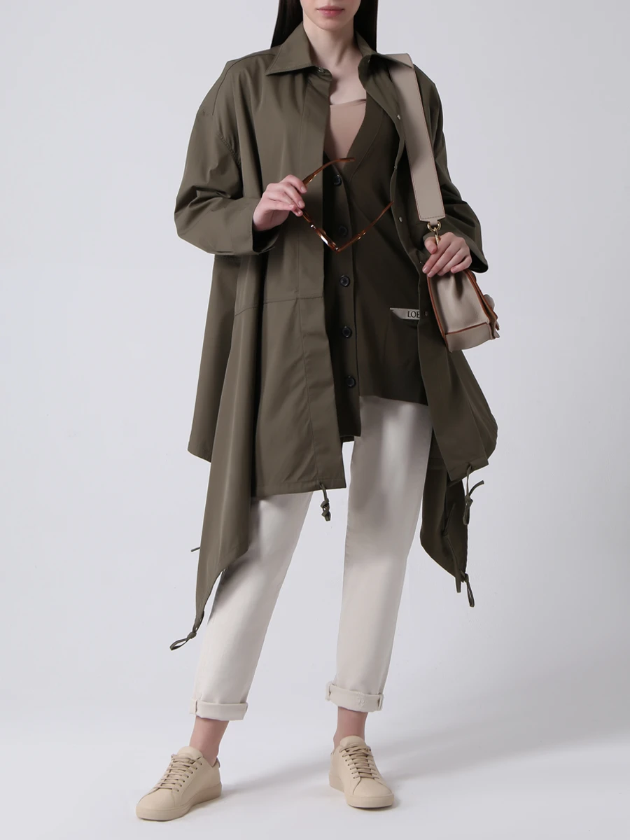 Парка асимметричного кроя LOEWE S2101370SI Зеленый  Фото 2