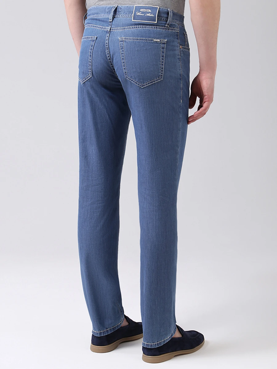 Джинсы slim fit хлопковые CESARE ATTOLINI TR120S01 AT7 B11 Голубой  Фото 3