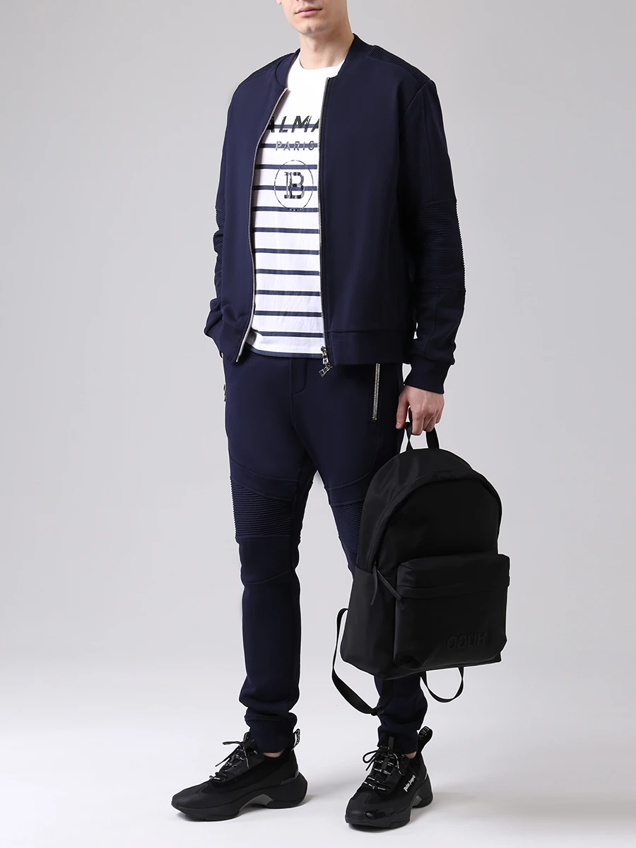 Костюм спортивный хлопковый BALMAIN TH18237I222/6UB/TH15660I263/6UB Синий  Фото 2