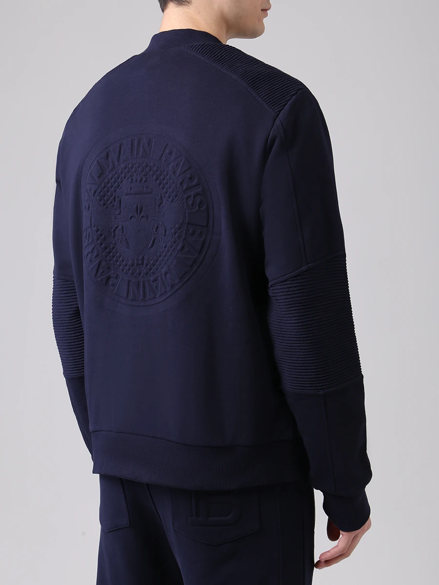 Костюм спортивный хлопковый BALMAIN TH18237I222/6UB/TH15660I263/6UB Синий  Фото 3