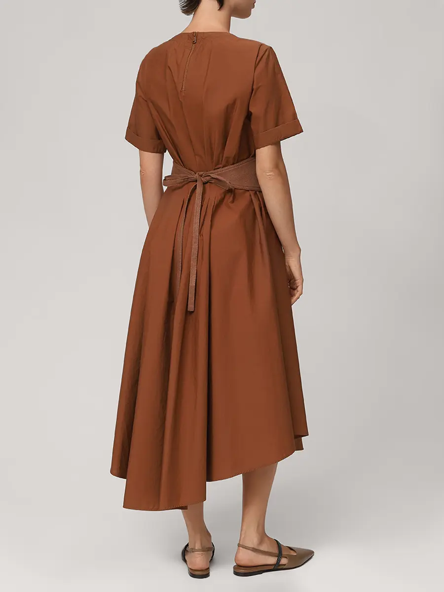 Платье хлопковое BRUNELLO CUCINELLI M0H93A4522 C7913 Коричневый  Фото 3