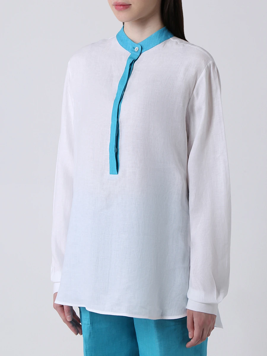 

Блуза льняная, Белый, D49412H0694001 001