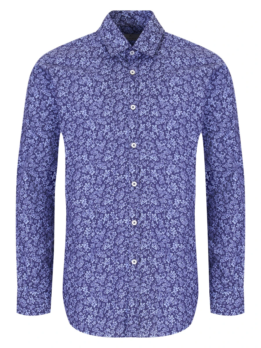 Рубашка Slim Fit с принтом CANALI GL01786/304/L777 MF, размер 52, цвет синий