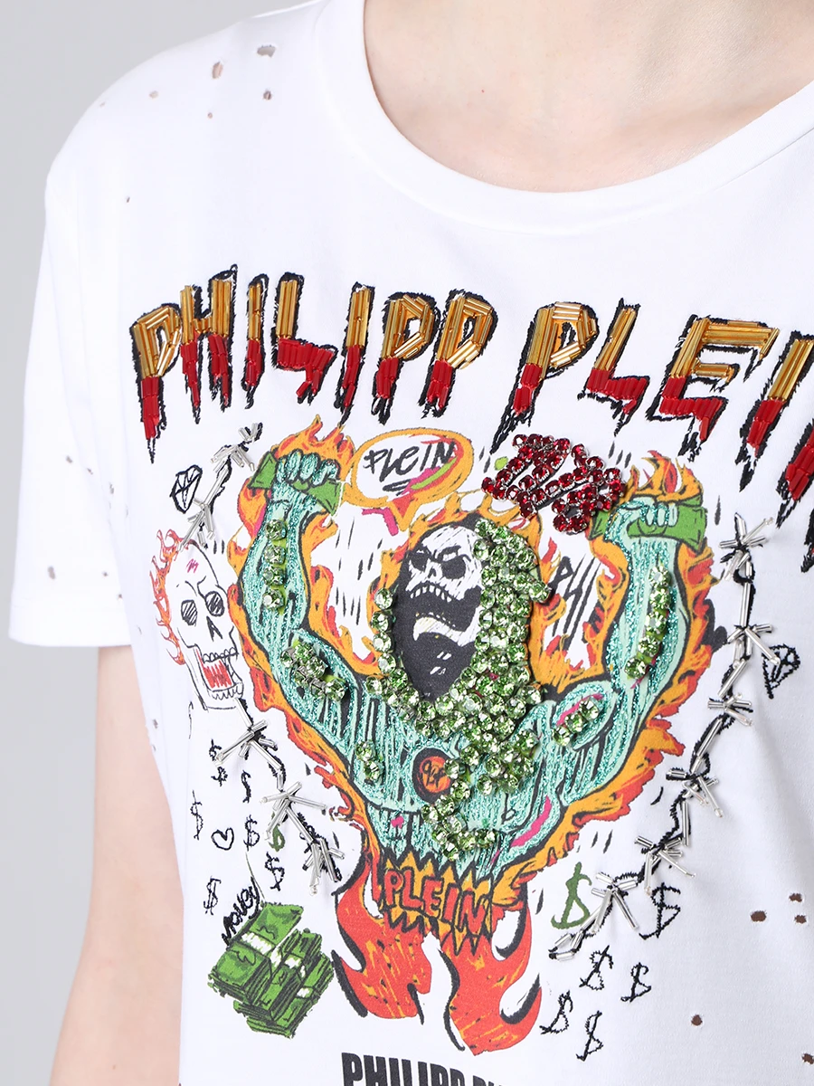 Платье-футболка с принтом PHILIPP PLEIN WTG0273 Белый  Фото 5