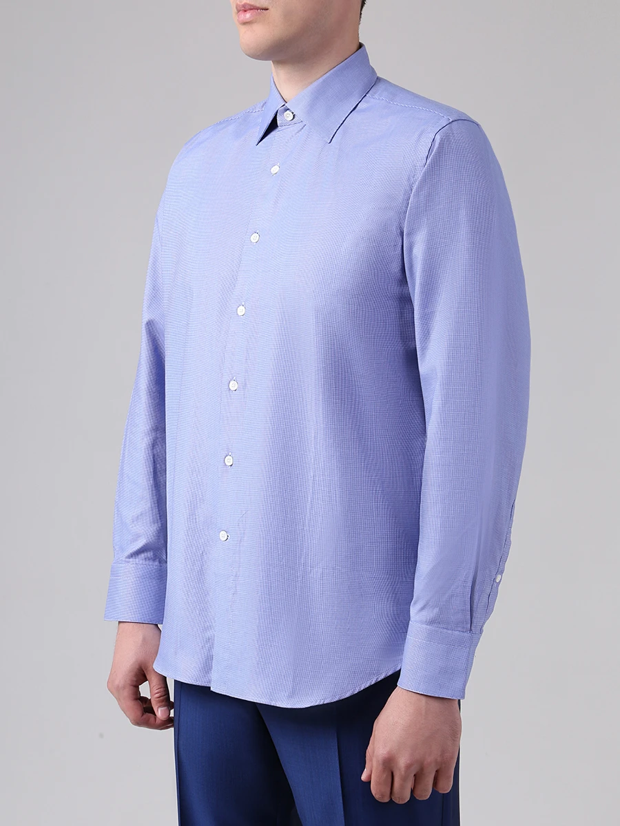 Рубашка Regular Fit хлопковая CANALI 00108/302-MODERN син факт, размер 42, цвет голубой 00108/302-MODERN син факт - фото 4