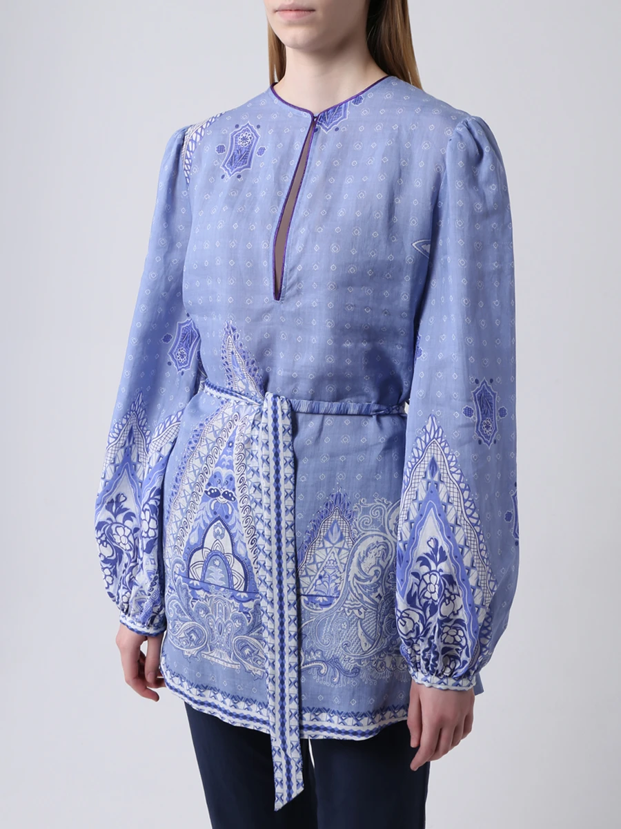 Блуза с принтом ETRO 16313 5468 0200, размер 44, цвет голубой - фото 4