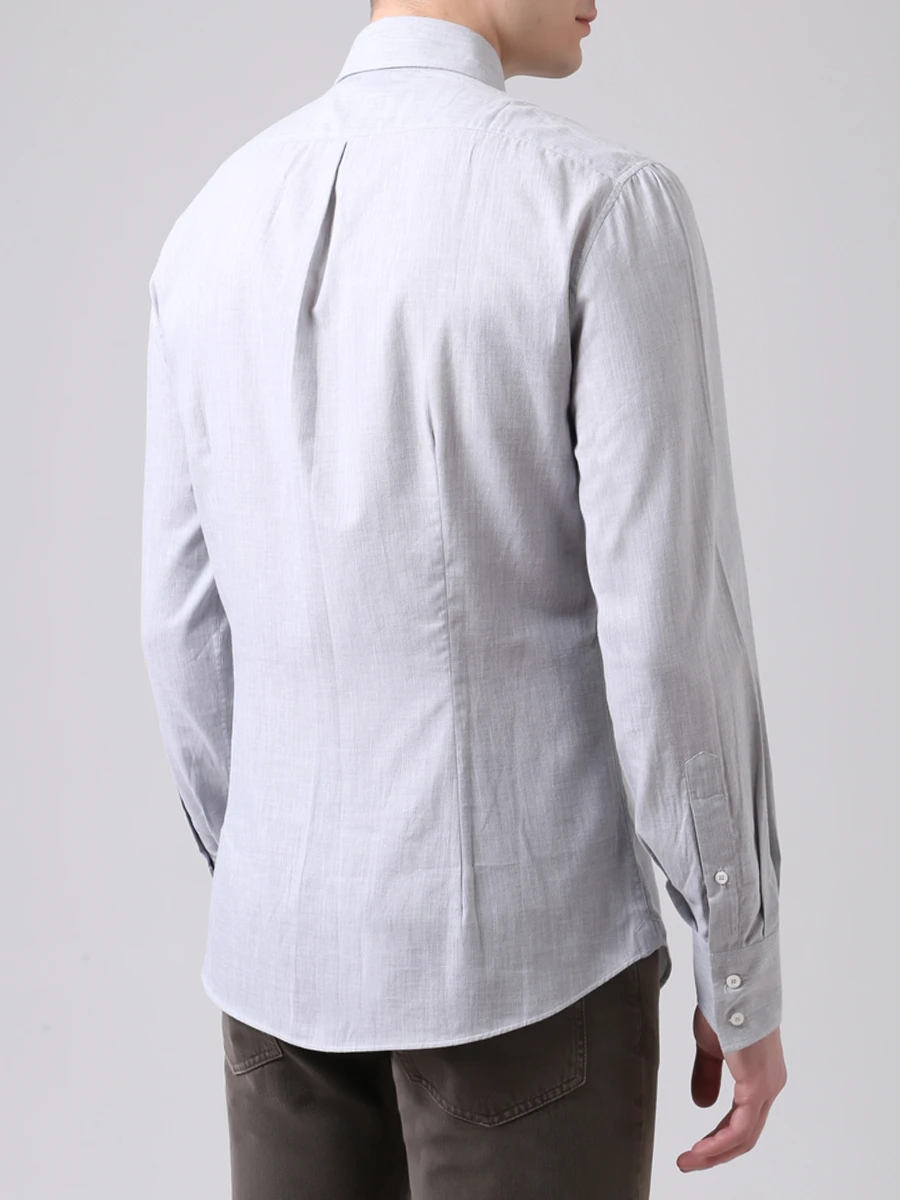 Рубашка Slim Fit хлопковая BRUNELLO CUCINELLI MG6711718/сер, размер 48, цвет серый MG6711718/сер - фото 3