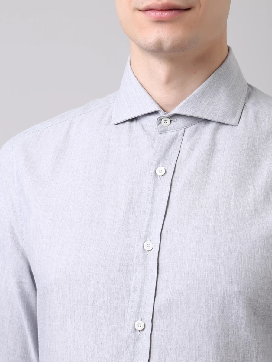 Рубашка Slim Fit хлопковая BRUNELLO CUCINELLI MG6711718/сер, размер 48, цвет серый MG6711718/сер - фото 5