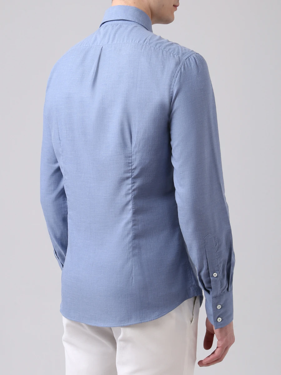 Рубашка Slim Fit хлопковая BRUNELLO CUCINELLI MGG711718 Голубой, размер 48 - фото 3