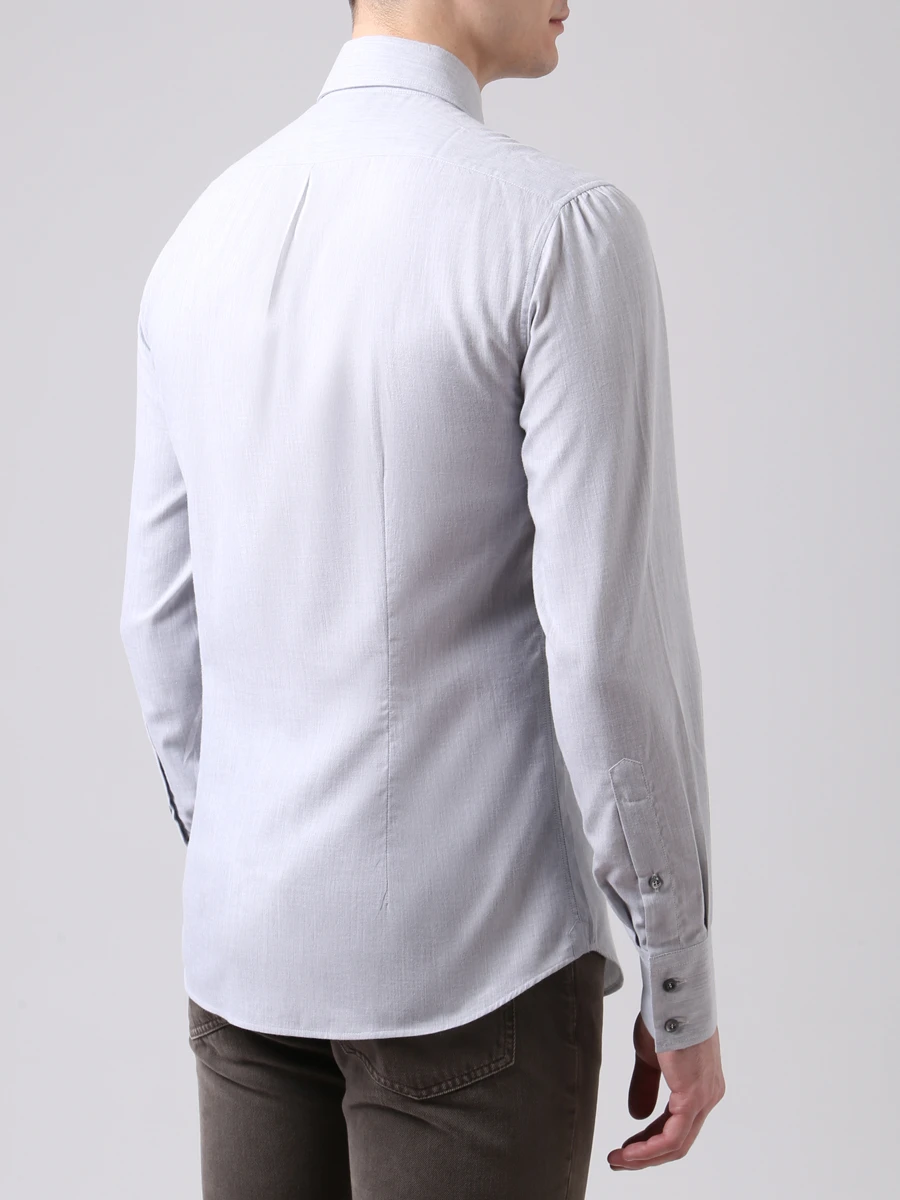 Рубашка Slim Fit хлопковая BRUNELLO CUCINELLI MGG711718 Серый, размер 50 - фото 3