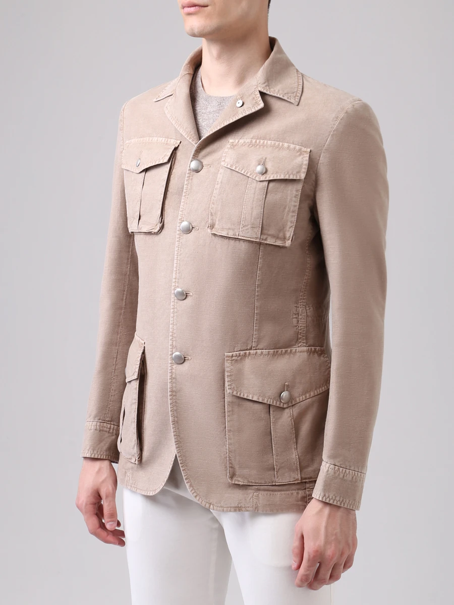 Пиджак с накладными карманами L.B.M. 1911 5810/5/2808 Коричневый  Фото 4