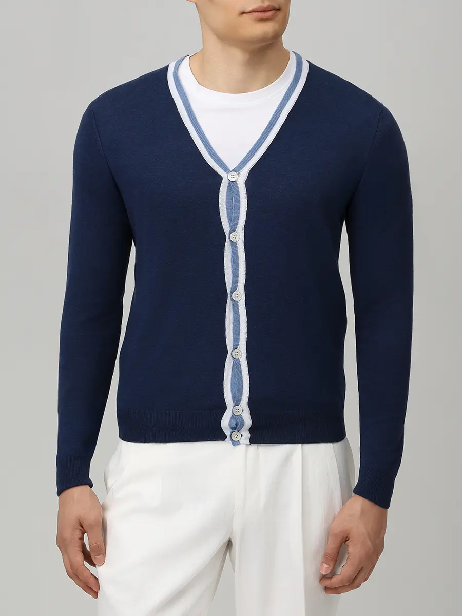 Кардиган хлопковый CANALI K00381-32-син Синий  Фото 4