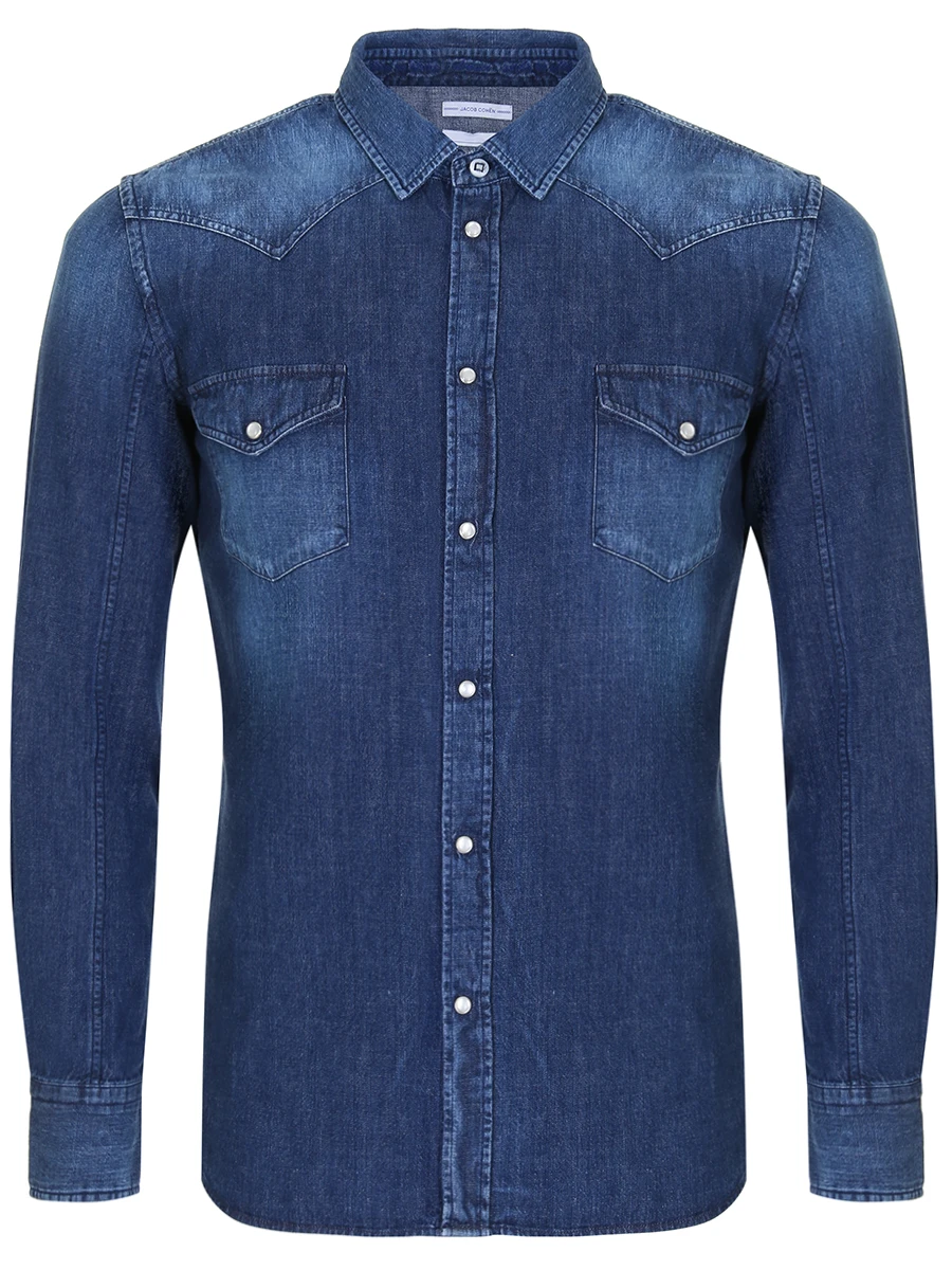 Рубашка Slim Fit джинсовая JACOB COHEN J8067 6528 W2, размер 52, цвет синий - фото 1
