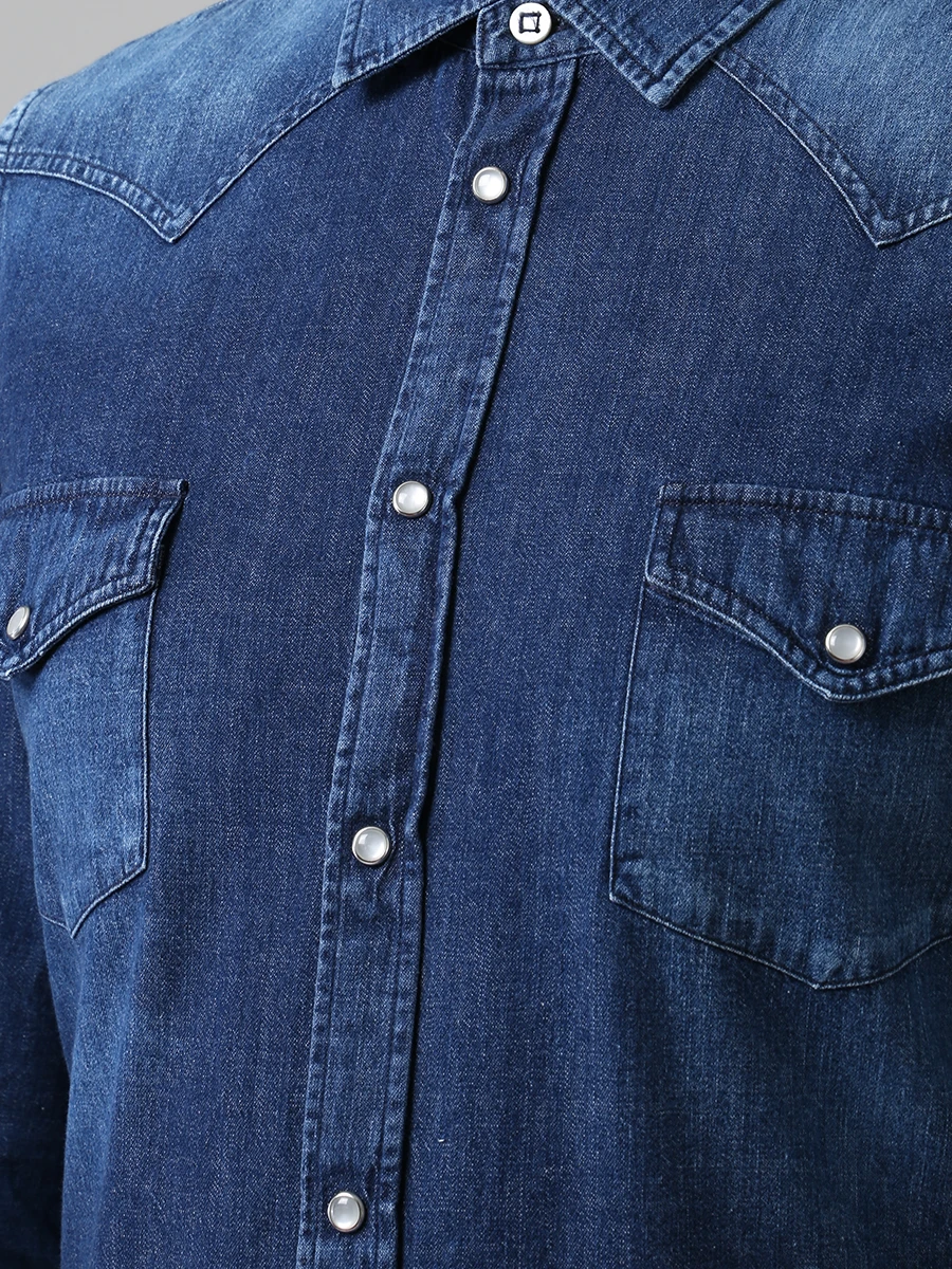 Рубашка Slim Fit джинсовая JACOB COHEN J8067 6528 W2, размер 52, цвет синий - фото 5