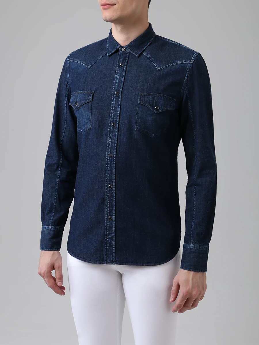 

Рубашка Slim Fit джинсовая, Синий, J8067 6528 W1
