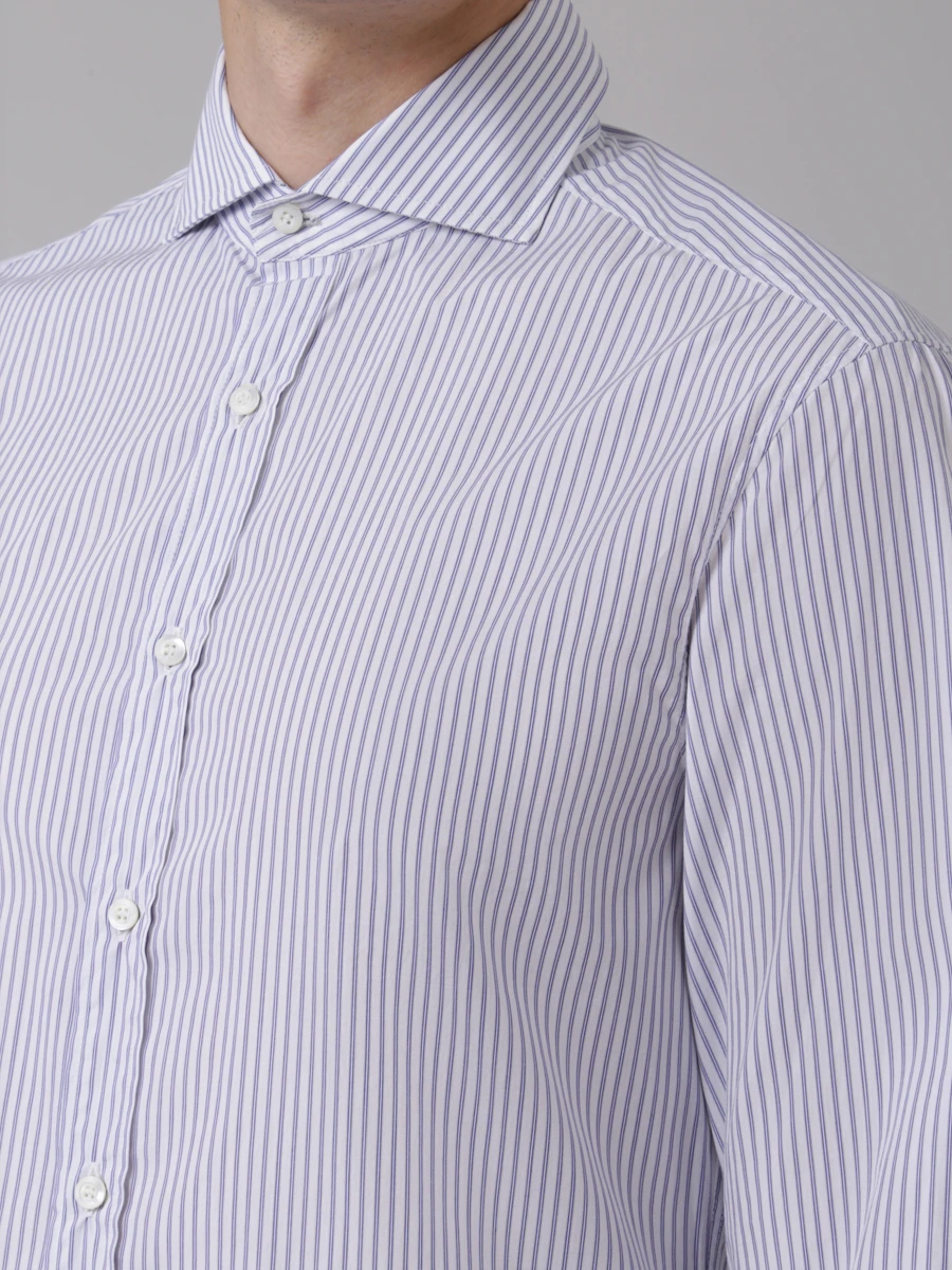 Рубашка Slim Fit хлопковая BRUNELLO CUCINELLI ME6141718, размер 46, цвет полоска - фото 5