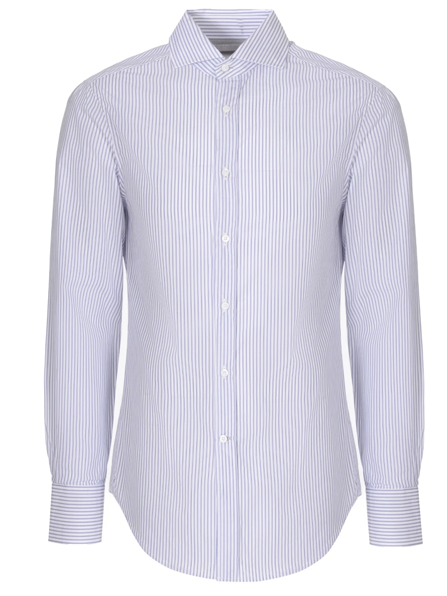 Рубашка Slim Fit хлопковая BRUNELLO CUCINELLI ME6141718, размер 46, цвет полоска - фото 1
