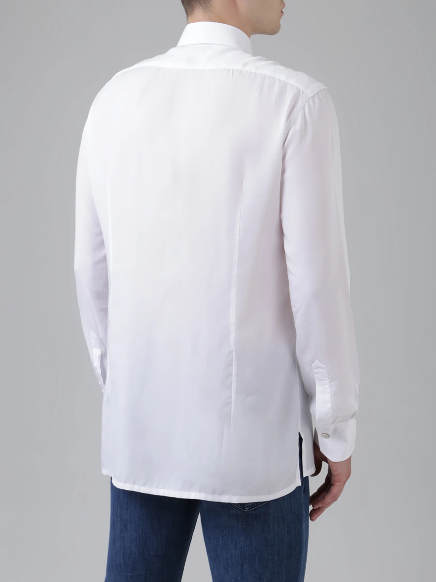 Рубашка Slim Fit из лиоцелла KITON UMCNERH0720901000 Белый  Фото 3