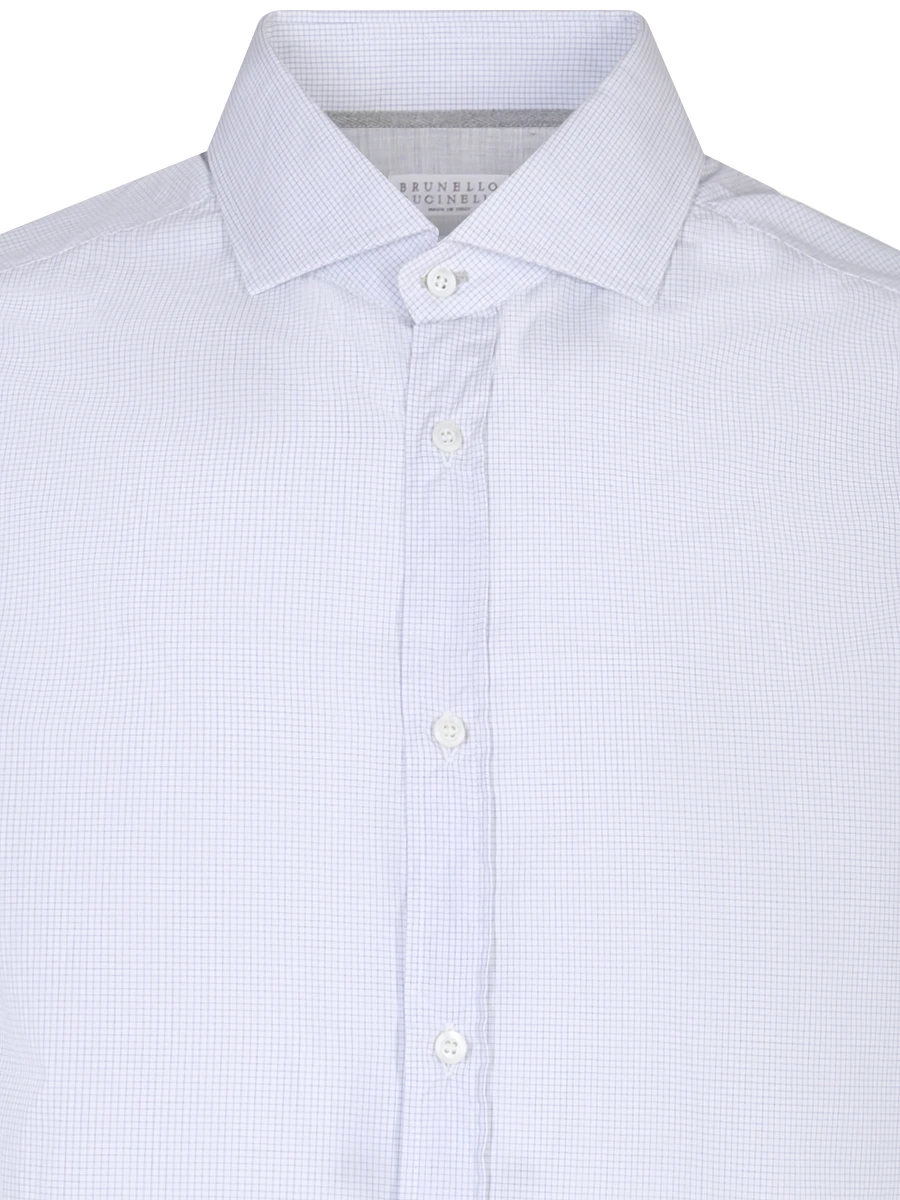 Рубашка Slim Fit хлопковая BRUNELLO CUCINELLI MS7291718, размер 50, цвет голубой - фото 3