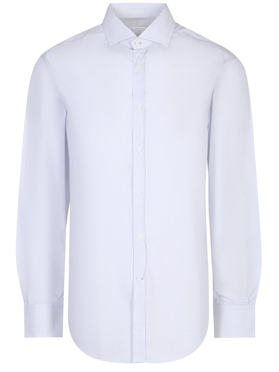 Рубашка Slim Fit хлопковая BRUNELLO CUCINELLI MS7291718, размер 50, цвет голубой - фото 1
