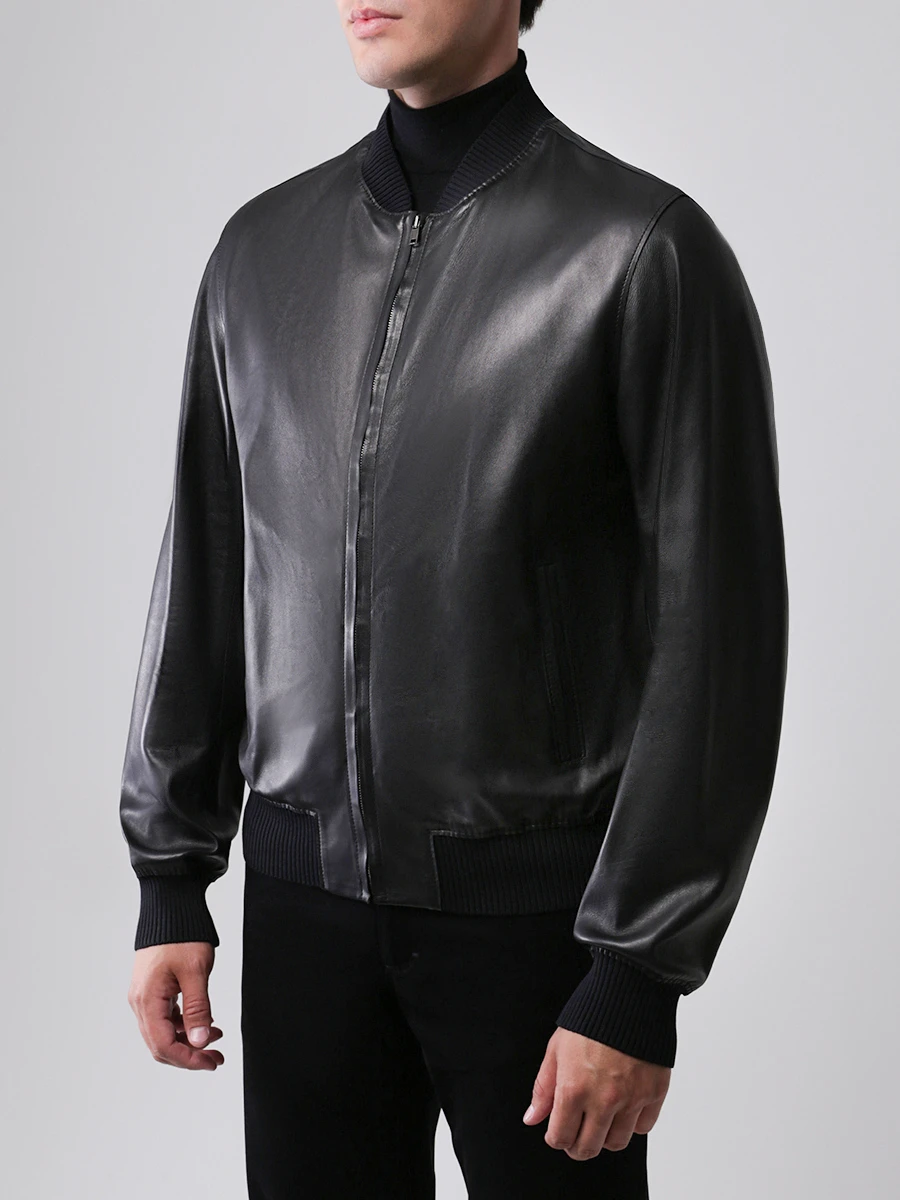 Куртка кожаная DOLCE & GABBANA g9w65l/fulws Черный  Фото 4