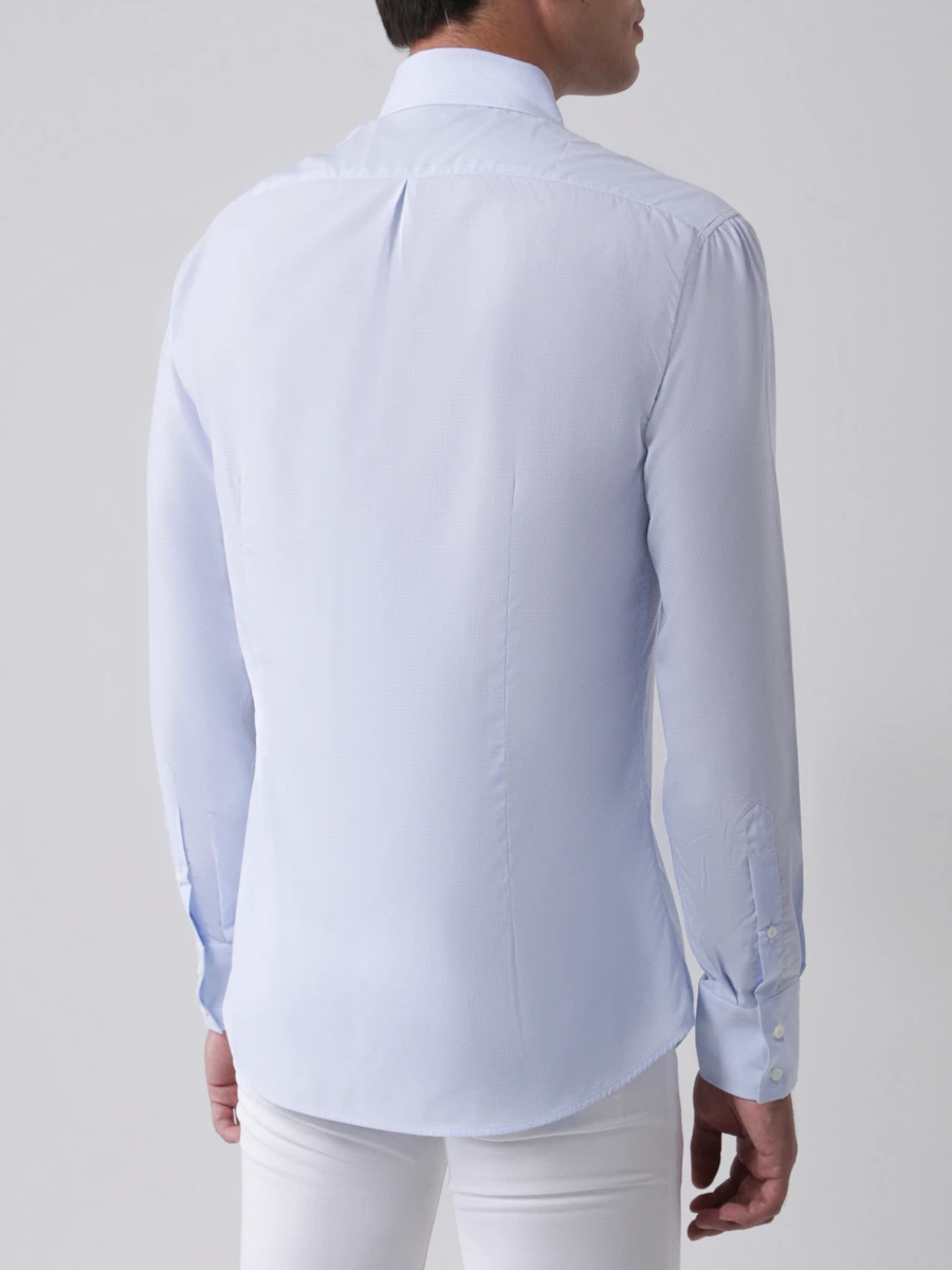 Рубашка slim fit хлопковая BRUNELLO CUCINELLI MG6331718, размер 52, цвет голубой - фото 3