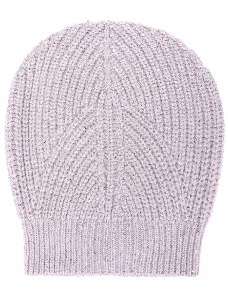 Шапка вязаная с люрексом LORENA ANTONIAZZI A20131CE009 2048 1291 Бежевый  Фото 2