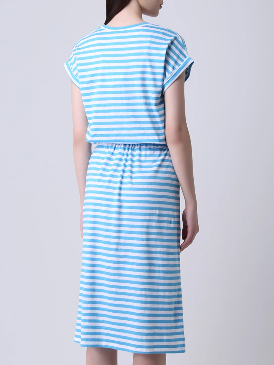 Платье льняное в полоску LE TRICOT PERUGIA 66773/7541 Голубой  Фото 3